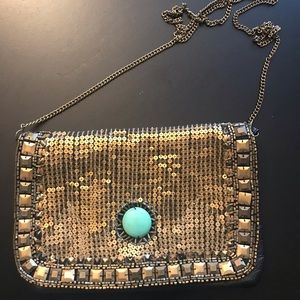 Sequined crossbody OR clutch